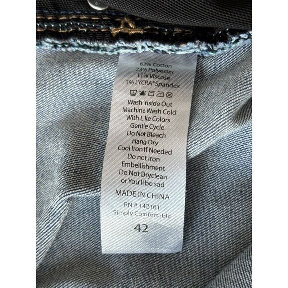 Lularoe Jeans Womens 42 Blue Skinny High Rise‎ Stretch Light Denim Scallop Hem - Picture 7 of 10